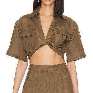 L’Academie Chrisa Crop Blouse